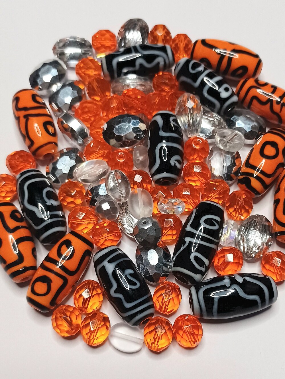 Lampwork and glass beads 120pcs Halloween jewelry-making